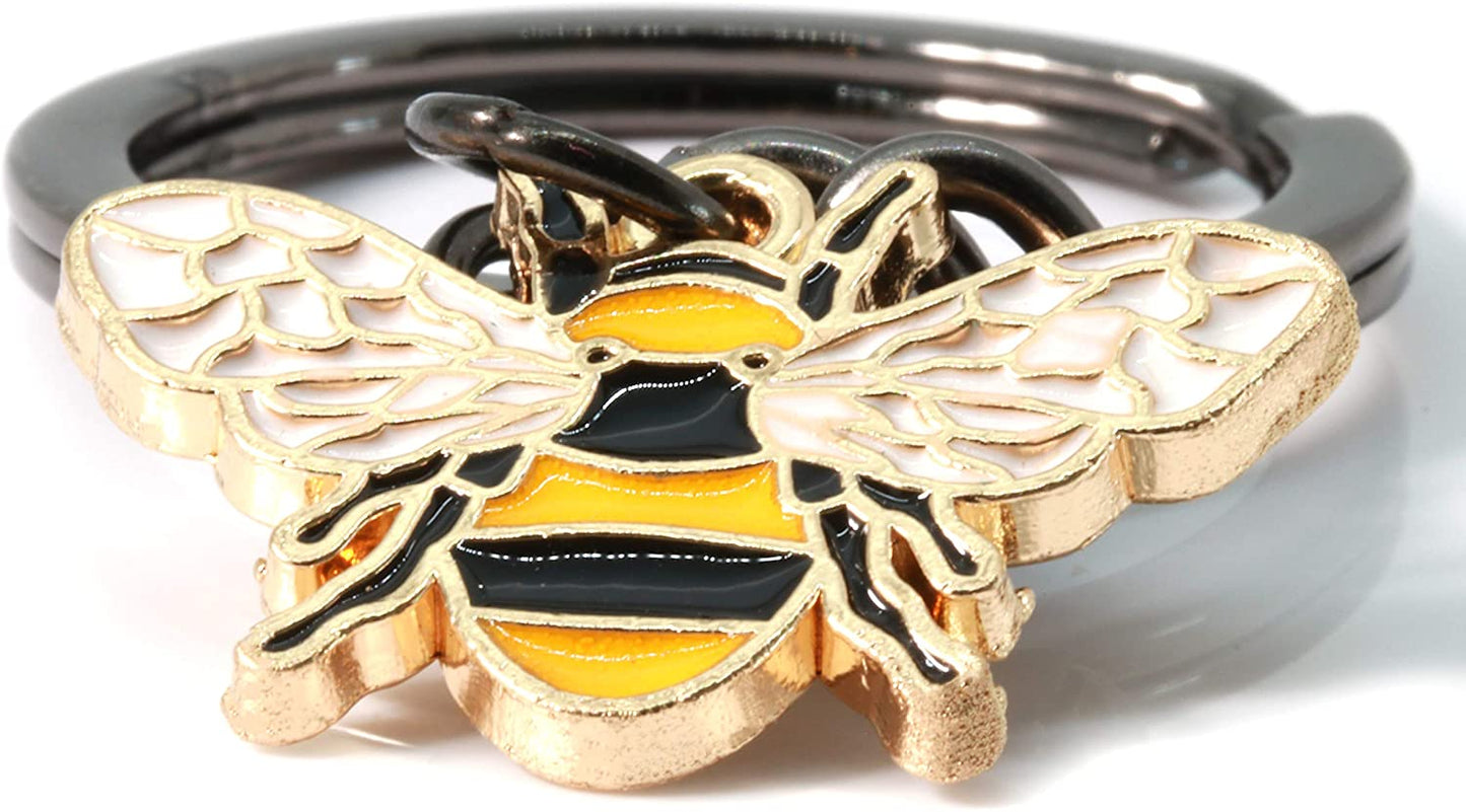 Bumble Bee Keychain | Bee Keychain with Black 1 Inch Ring with a Bumble Bee Charm Great for Women or Men or Anyone that Loves Bumblebee Accessories and Bee Keychains that are Cute Keychains for Women
