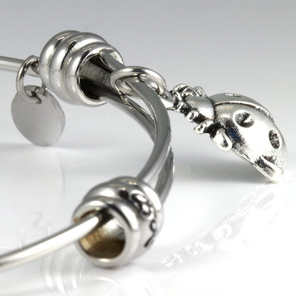 Lady Bug Bracelet for Women | Ladybugs Jewelry Hypoallergenic Stainless Steel Bangle for Sensitive Skin Great Lady Bug Bracelets and Ladybug Things for Women and Ladybug Charm Bracelet for Women