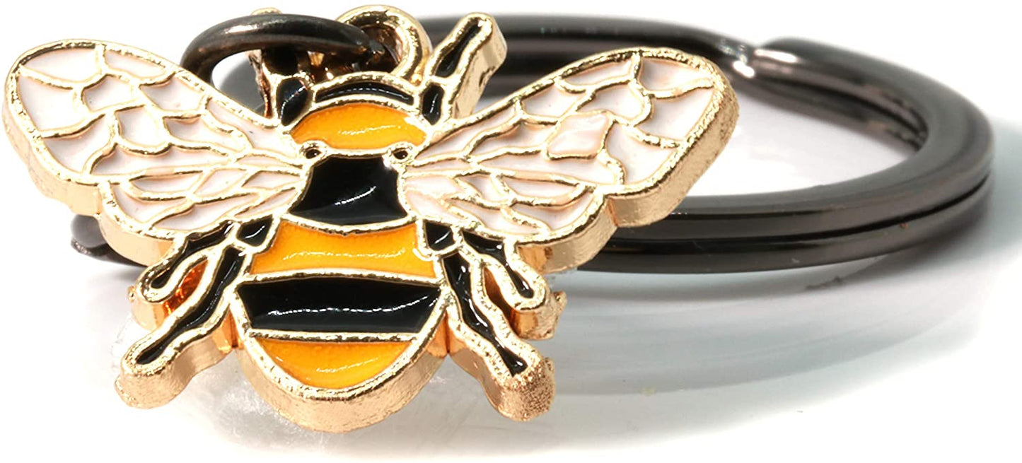 Bumble Bee Keychain | Bee Keychain with Black 1 Inch Ring with a Bumble Bee Charm Great for Women or Men or Anyone that Loves Bumblebee Accessories and Bee Keychains that are Cute Keychains for Women