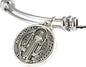 San Benito Bracelet | St Benedict Medals are Great Catholic Gifts or Confirmation Gifts and Medalla de san Benito a Stainless Steel Bangle for Sensitive Skin a Saint Benedict Bracelet for Men or Women
