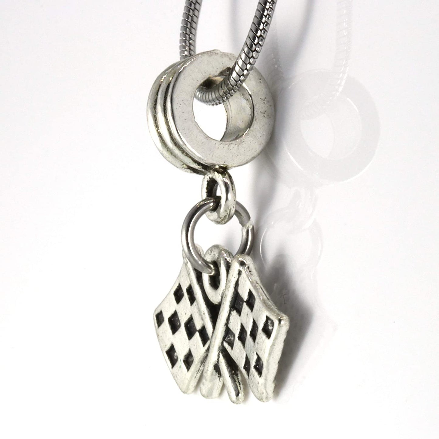 Checkered Flag | Great Racing Gifts for Men and Women Checkered Flag Charm Necklace Pendant of Race Flags Formula 1 Racing or Car Racing Gifts or Motocross Jewelry for Women or Racing Stuff for Fans