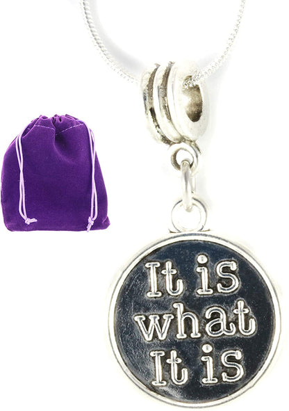 It Is What It Is | Famous Sayings It Is What It Is Necklace Jewelry as Inspirational Positive Saying for Women and Men A Great Boyfriend and Girlfriend Necklace or You Got This Gifts for Women