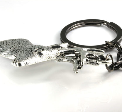 Emerald Park Jewelry Deer Keychain | Deer Antler Keychain for Men and Women Great Camping Gadgets and Country Boy Gifts for Men Hunting Keychain or Antler Keychains for Her and Fun Hunting Gadgets or a Camping Gadget, Silver, Large