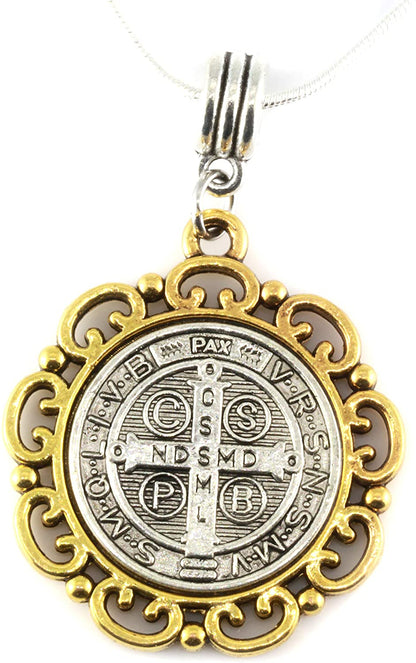 Saint Benedict Medal | St Benedict Medals for Saint Necklace for Men or Women This San Benito Medal or Medalla de San Benito is Great as a Gift for Religious Pendants for Men or Women of San Benito