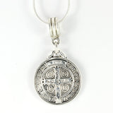 St Benedict Necklace | St Benedict Medals Pendant on a 22 inch Stainless Steel Snake Chain Medallas de Hombre Gift for Men or Women Medalla de San Benito Saint Benedict Necklace of Protection
