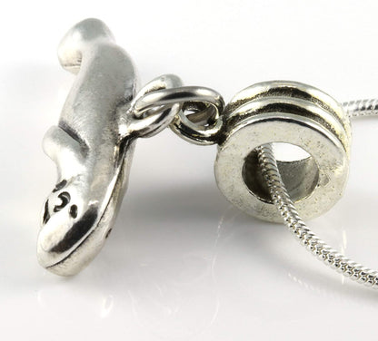 Manatee Charm Snake Chain Necklace
