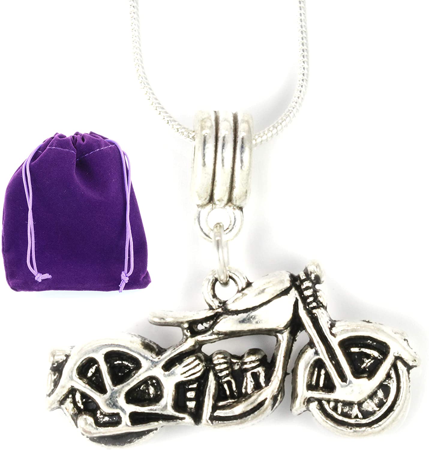 Biker Jewelry for Men | Biker Pendant for Women as a Great Anarchy Necklace with your Favorite Motorcycle Charm and Freedom Jewelry Biker Jewelry for Women or a Commemorative Necklace for Retirement