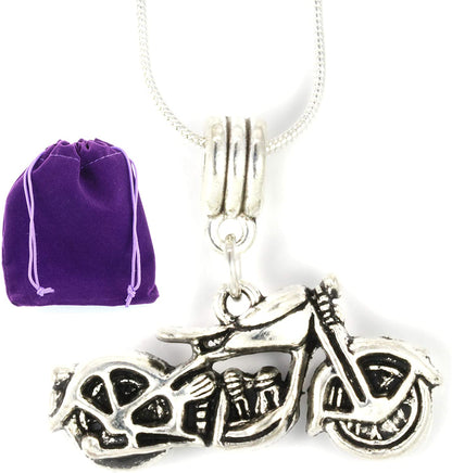 Biker Jewelry for Men | Biker Pendant for Women as a Great Anarchy Necklace with your Favorite Motorcycle Charm and Freedom Jewelry Biker Jewelry for Women or a Commemorative Necklace for Retirement