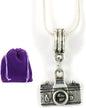 Photographer Necklace | Camera Necklace Silver Plated Snake Chain Camera Jewelry or Camera Gifts for Photographers Women or Necklace with Camera for a Photography Necklace or Camera Necklaces