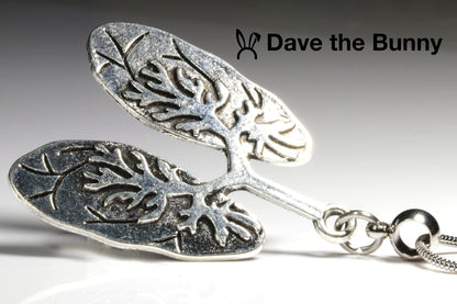 Lung Jewelry - Breathe Pendant with Breathe Charm on Lung Necklace A Just Breathe Necklace of Human Anatomy Gifts great for Lung Cancer Survivor Gifts and Lung Cancer Awareness goes with Cancer Ribbon