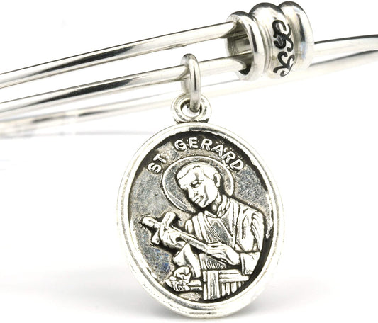 St Gerard Bracelet | A St Gerard Medal for Pregnancy Bracelet Bangle or A Saint Gerard Medal Patron Saint of Fertility Great to Accompany Fertility Tea and Fertility Supplements for Women and Men
