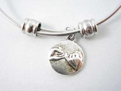 Pinky Swear Promise Bangle Bracelet Jewelry Little Finger Gift for Girls Women Men Boys