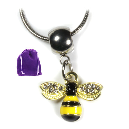 Honey Bee Necklace for Women and Men - Stainless Steel Chain Queen Bee Necklace for Women and Men or Bumble Bee Necklaces for Women and Men and Honey Bee Gifts for Women or Bumble Bee Gifts for Women