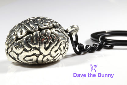 Brain Keychain - Brain Gifts or Horror Gifts and Neurology Gifts and Scary Gifts for Horror Fans and Gifts for Psychologists makes great Horror Movie Merchandise Horror Movie Gifts Novelty Keychains