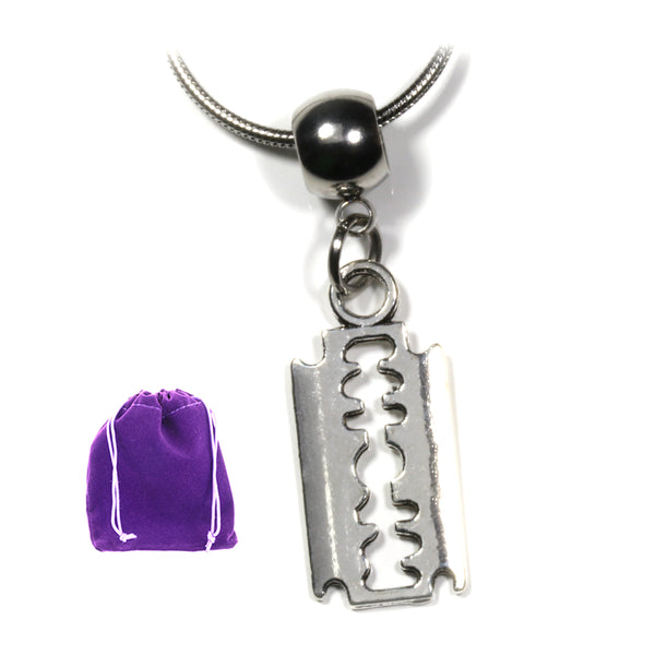 Razor Blade Necklace for Men and Women - A Great Punk Rock Necklace for Men or Punk Necklaces for Women or an Emo Necklace for Men and Emo Accessories Men and Women will Love a Barber Necklace for Men