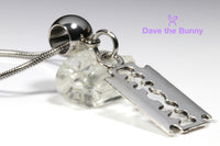 Razor Blade Necklace for Men and Women - A Great Punk Rock Necklace for Men or Punk Necklaces for Women or an Emo Necklace for Men and Emo Accessories Men and Women will Love a Barber Necklace for Men