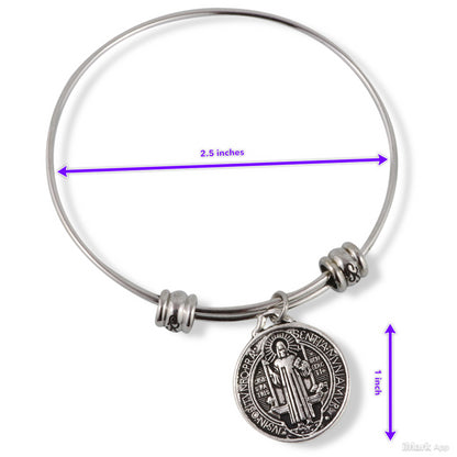 St Benedict Bracelet | Medal San Benito Religious Jewelry Bracelet Bangle