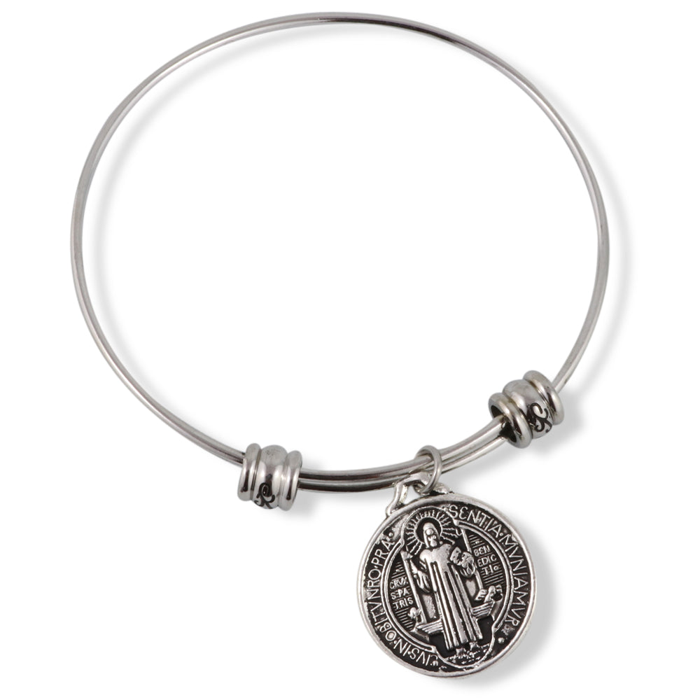 St Benedict Bracelet | Medal San Benito Religious Jewelry Bracelet Bangle
