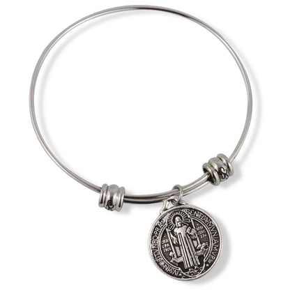 St Benedict Bracelet | Medal San Benito Religious Jewelry Bracelet Bangle